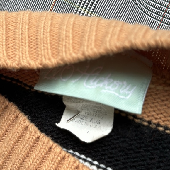 Soft & light weight camel (black white brown & Grey) striped long sleeve sweater - Picture 4 of 4